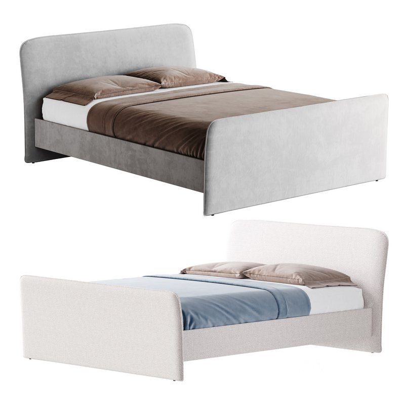 CAMERANO CREAM UPHOLSTERED QUEEN SLEIGH BED Image 1