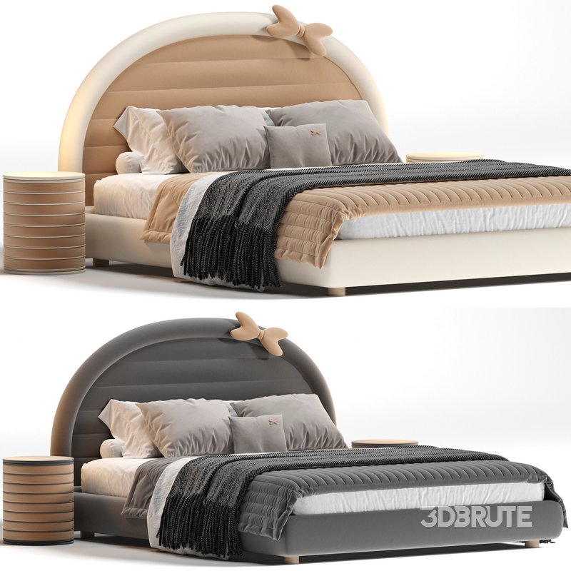 White Upholstered Panel Bed with Headboard Included Image 1