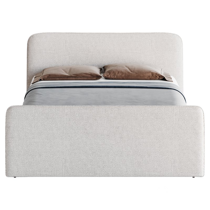 CAMERANO CREAM UPHOLSTERED QUEEN SLEIGH BED Image 11