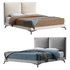 Clara White Suede Fabric Modern Bed - Thumbnail 1