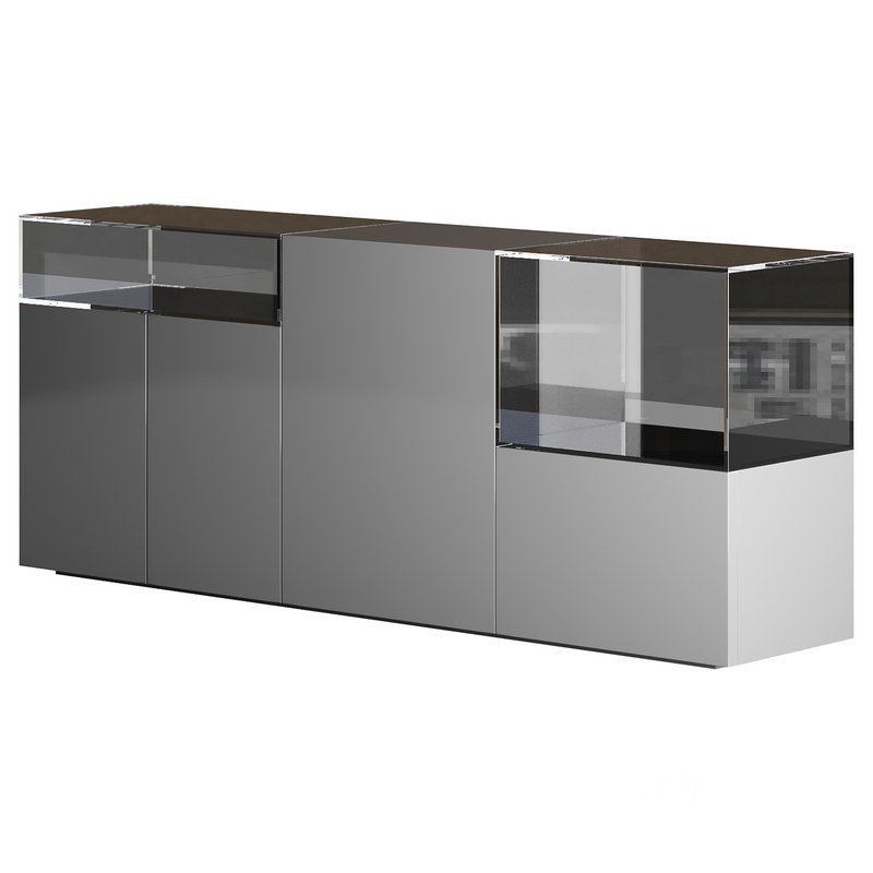 Black glass sideboard Image 13