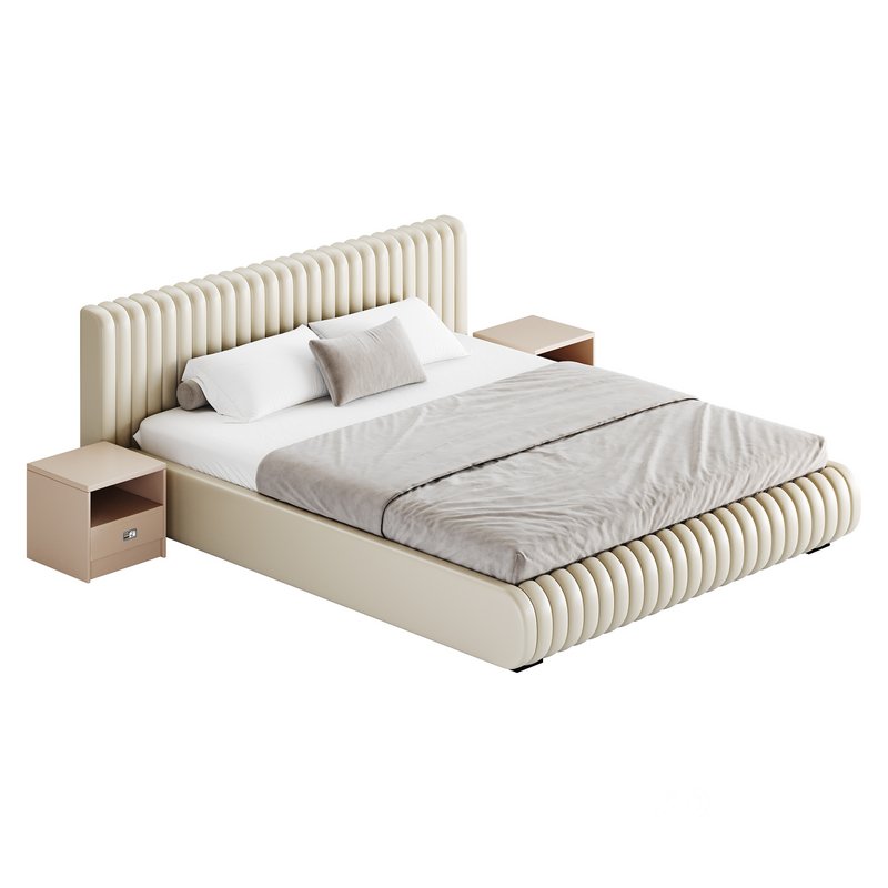 Contemporary Fabric Solid Color Standard Bed I Image 13