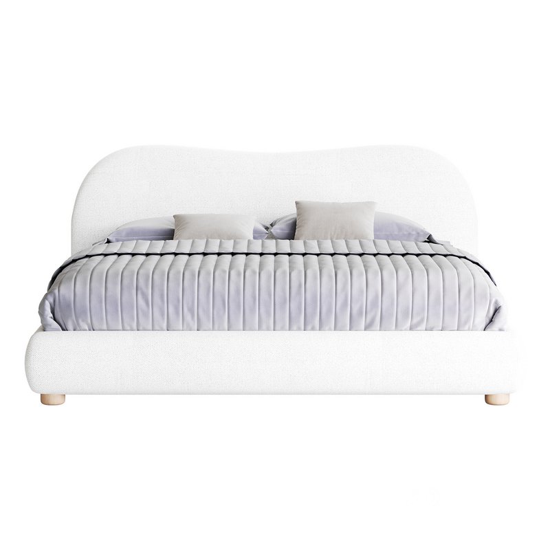 DIANA WHITE BOUCLE QUEEN BED BY ROSS CASSIDY Image 13