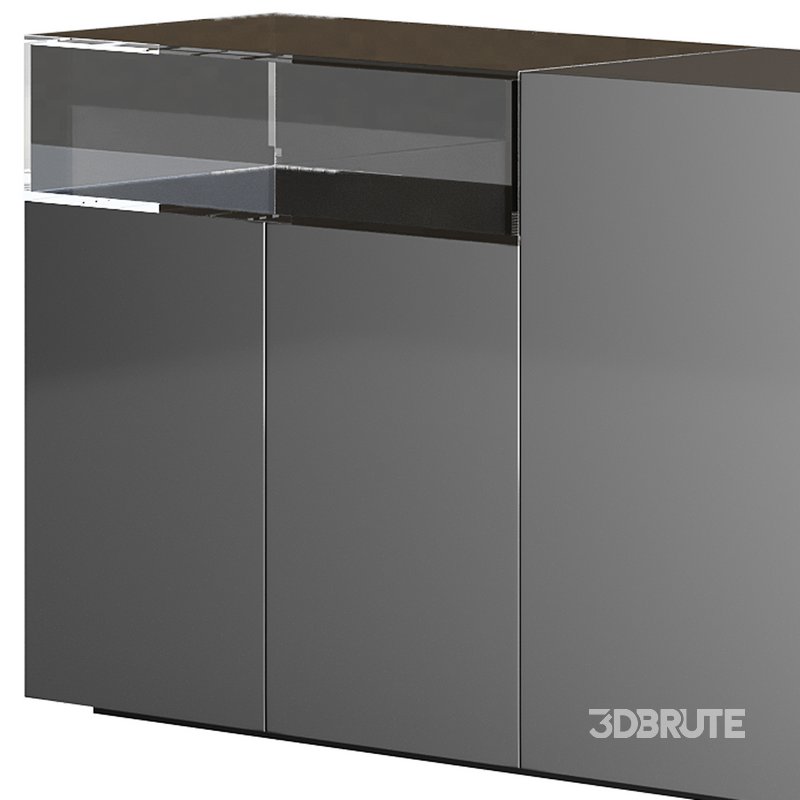 Black glass sideboard Image 14