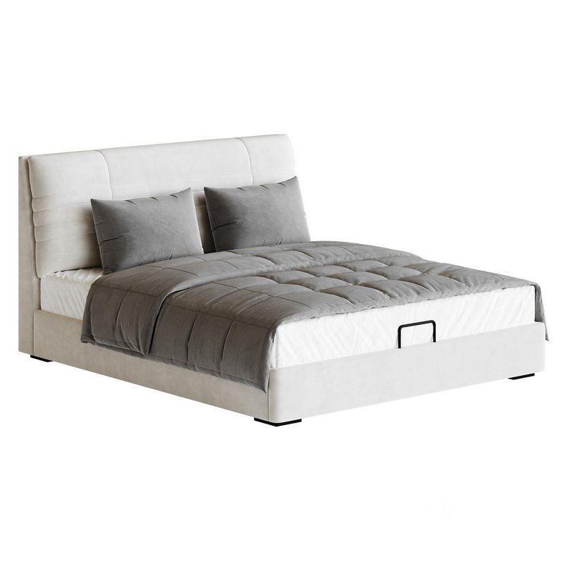 Beige Upholstered Modern Headboard Image 1