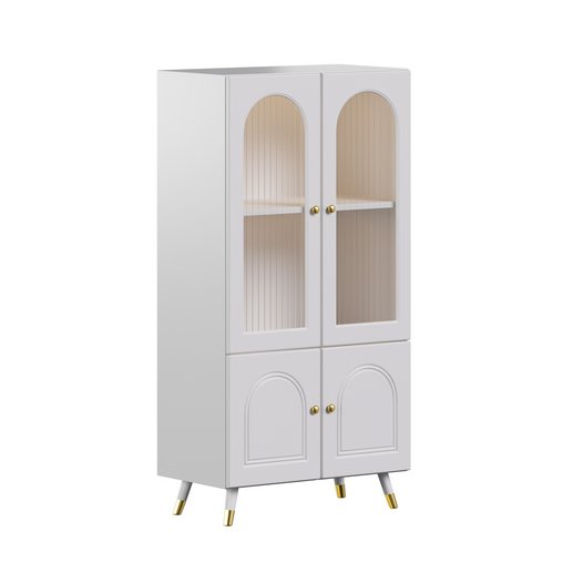 Cabinet Included White Closed Back Wooden Standard Bookcase