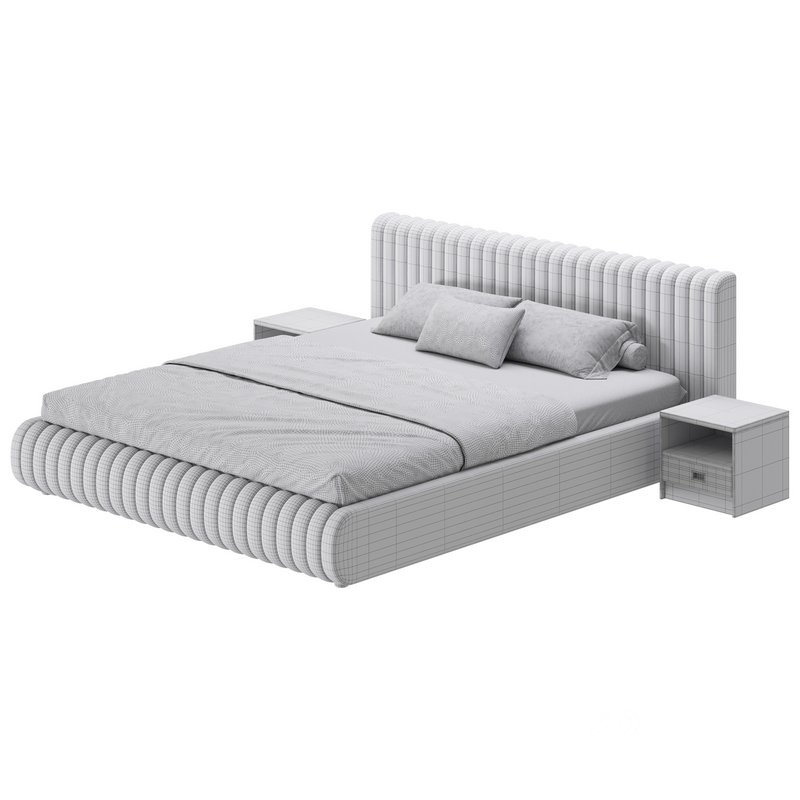 Contemporary Fabric Solid Color Standard Bed I Image 19