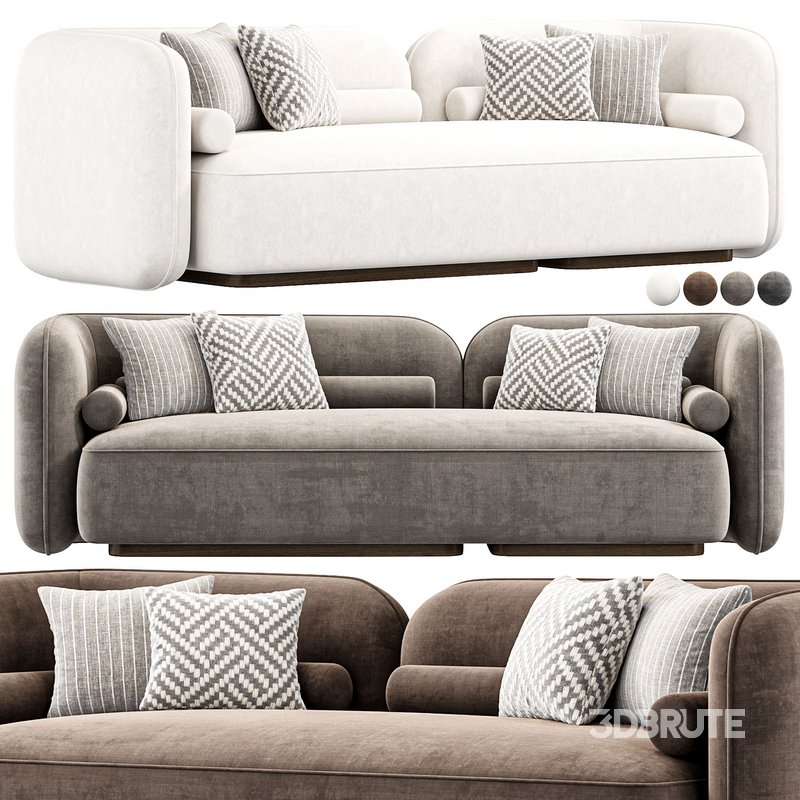 Scandinavian Style Velvet Sofa Image 3