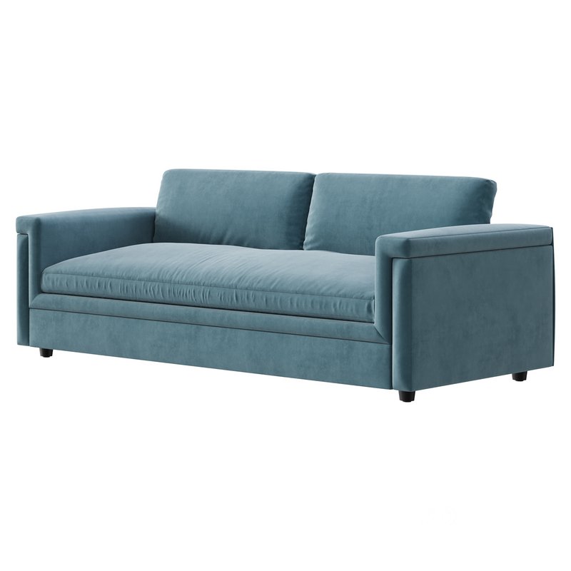 CEVA LIGHT BLUE PERFORMANCE VELVET SLEEPER SOFA Image 2