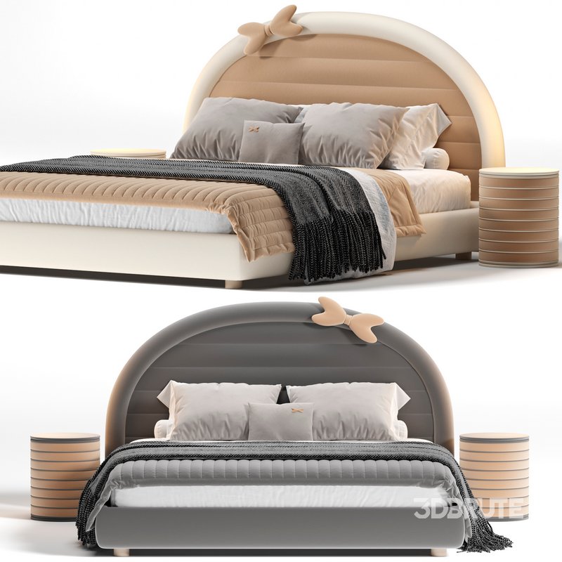 White Upholstered Panel Bed with Headboard Included Image 2