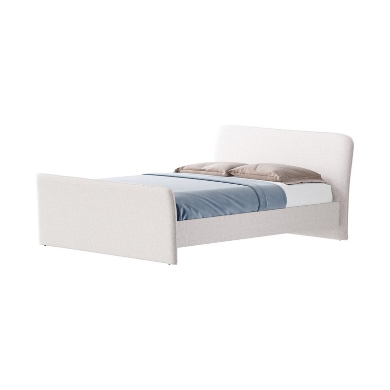 CAMERANO CREAM UPHOLSTERED QUEEN SLEIGH BED Image 2