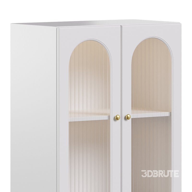 Cabinet Included White Closed Back Wooden Standard Bookcase Image 2