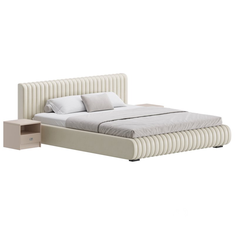 Contemporary Fabric Solid Color Standard Bed I Image 4