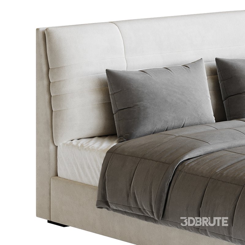 Beige Upholstered Modern Headboard Image 2