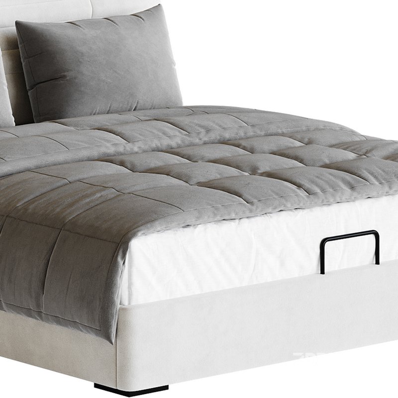 Beige Upholstered Modern Headboard Image 4