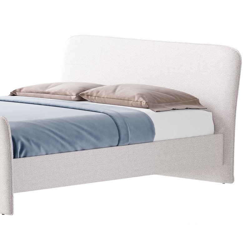 CAMERANO CREAM UPHOLSTERED QUEEN SLEIGH BED Image 4