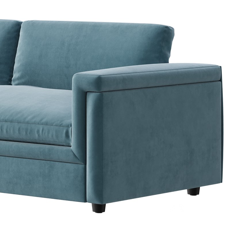CEVA LIGHT BLUE PERFORMANCE VELVET SLEEPER SOFA Image 4