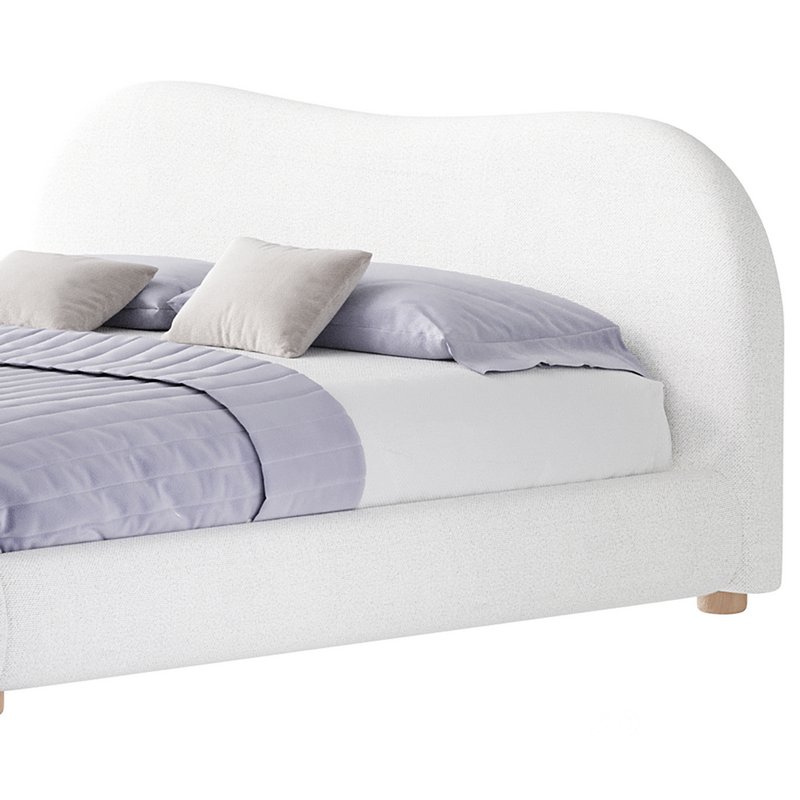 DIANA WHITE BOUCLE QUEEN BED BY ROSS CASSIDY Image 4