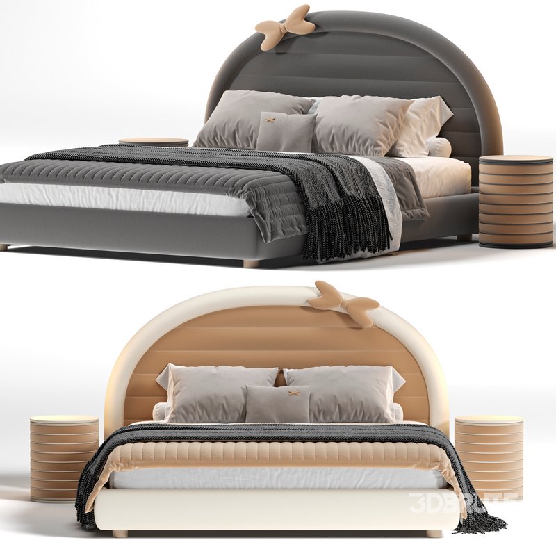 White Upholstered Panel Bed with Headboard Included Image 3