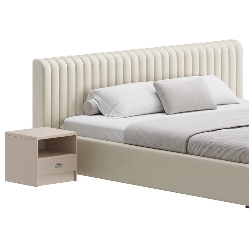 Contemporary Fabric Solid Color Standard Bed I Image 2