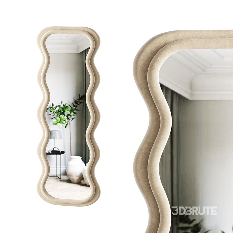 BOJOY Full Length Irregular Wavy Mirror Image 3