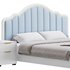 Blue Wood Upholstered Headboard Bed - Thumbnail 6