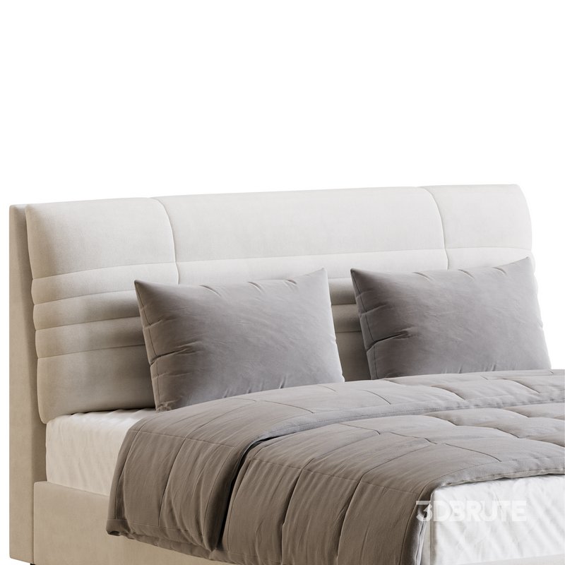 Beige Upholstered Modern Headboard Image 5