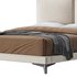 Clara White Suede Fabric Modern Bed - Thumbnail 4