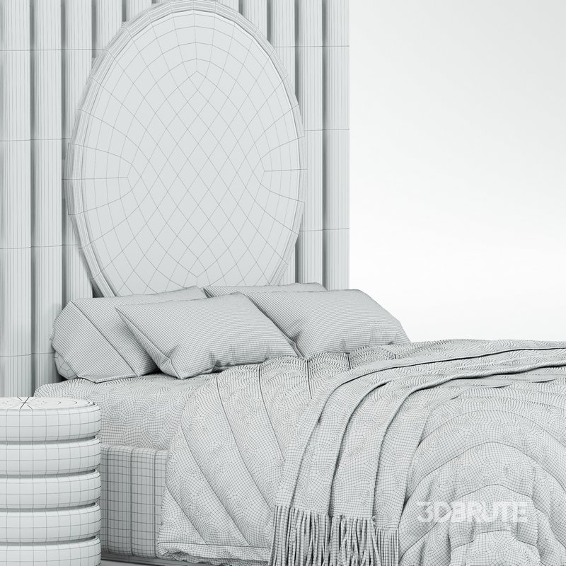 High End Velvet Modern Bed Image 4