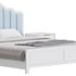 Blue Wood Upholstered Headboard Bed - Thumbnail 2