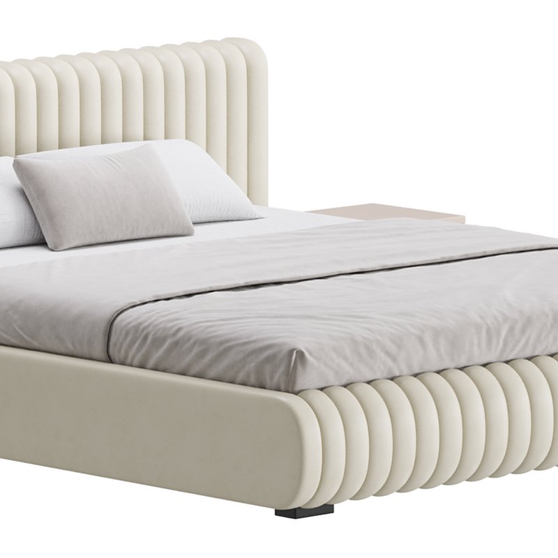 Contemporary Fabric Solid Color Standard Bed I Image 3