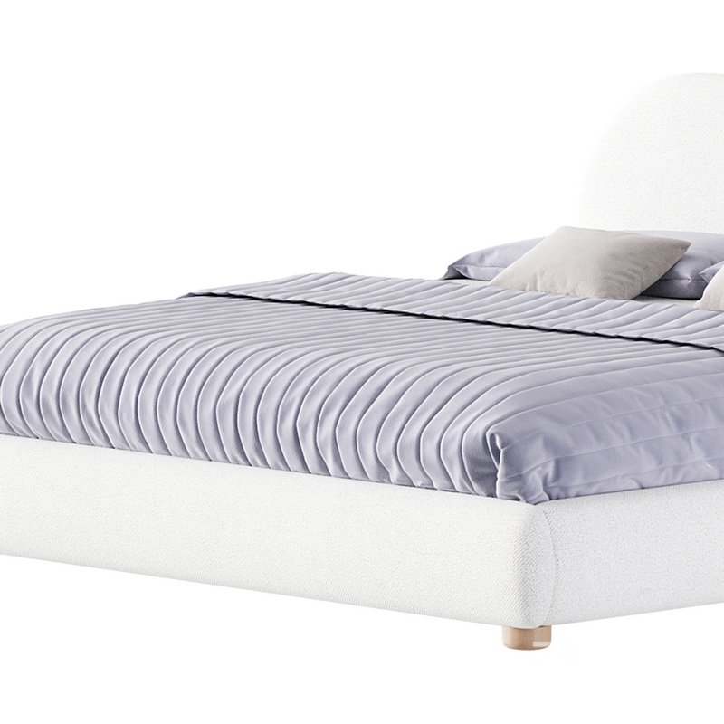 DIANA WHITE BOUCLE QUEEN BED BY ROSS CASSIDY Image 3