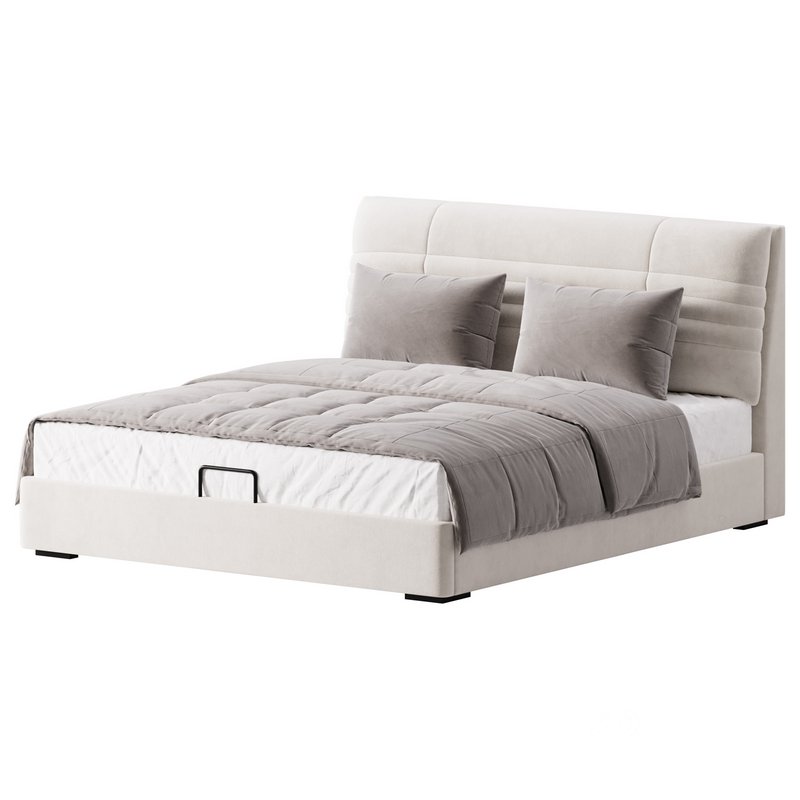 Beige Upholstered Modern Headboard Image 3