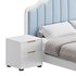 Blue Wood Upholstered Headboard Bed - Thumbnail 4