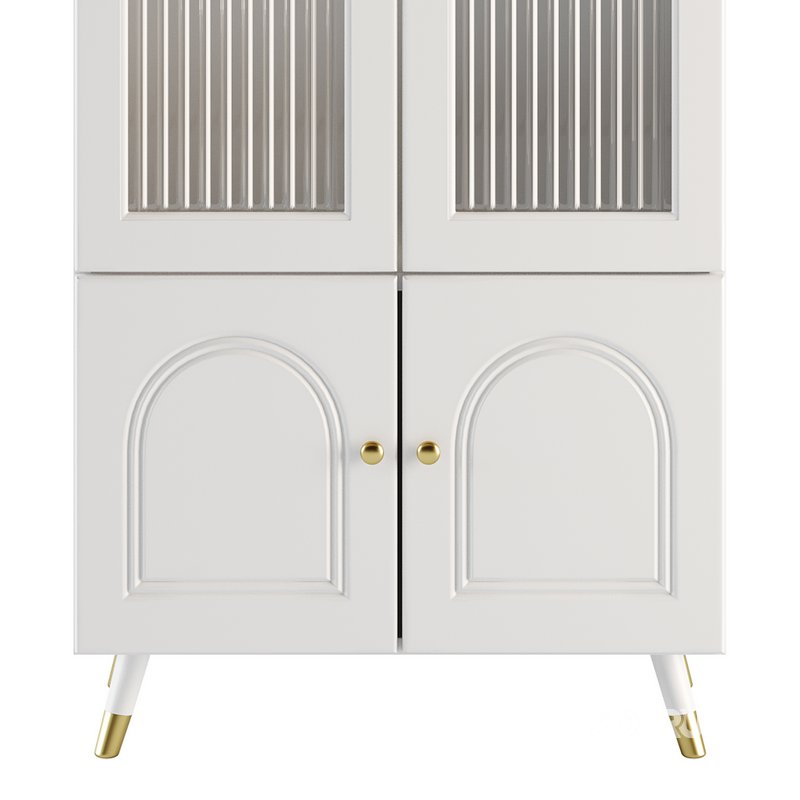 Cabinet Included White Closed Back Wooden Standard Bookcase Image 5