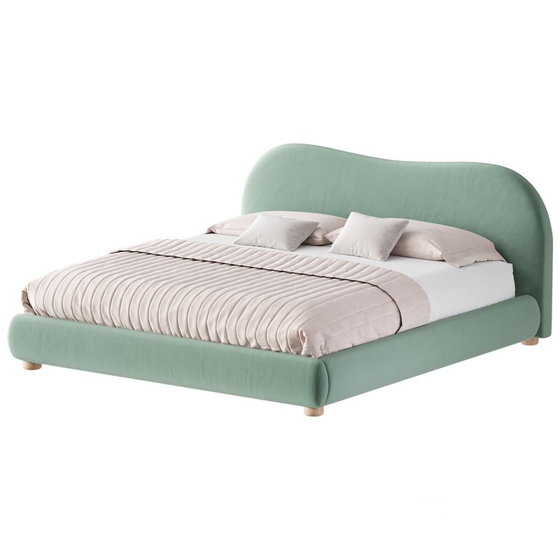 DIANA WHITE BOUCLE QUEEN BED BY ROSS CASSIDY Image 5