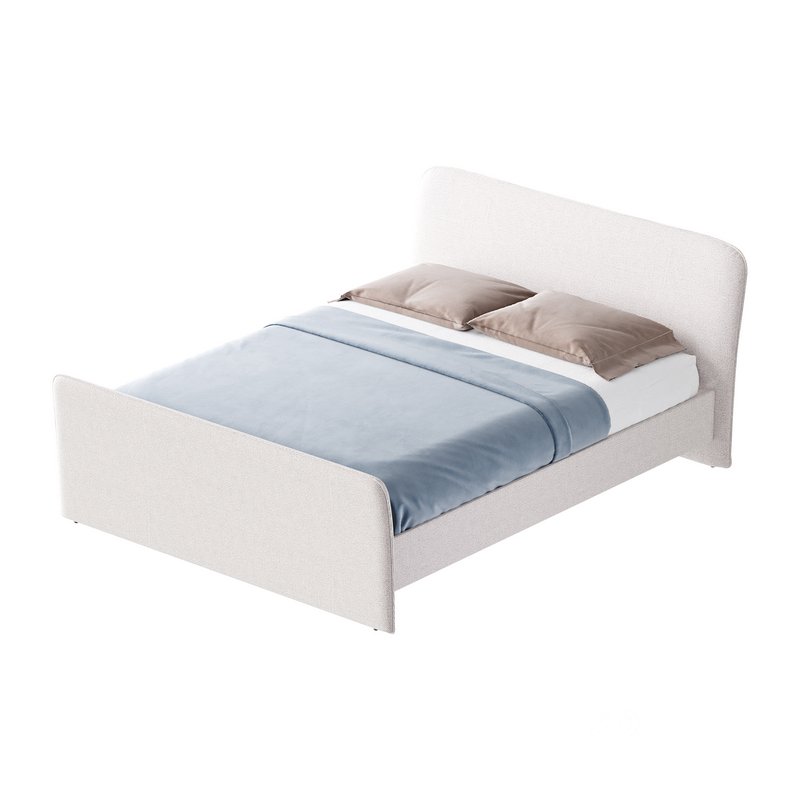 CAMERANO CREAM UPHOLSTERED QUEEN SLEIGH BED Image 5