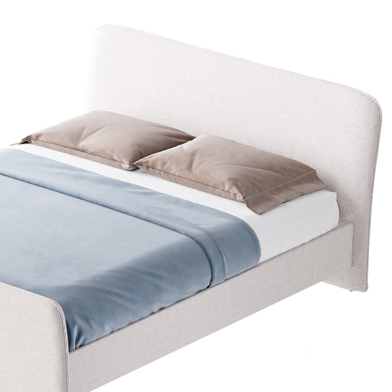 CAMERANO CREAM UPHOLSTERED QUEEN SLEIGH BED Image 6