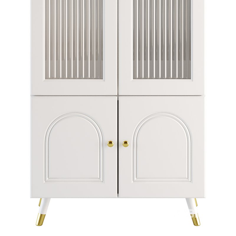 Cabinet Included White Closed Back Wooden Standard Bookcase 2 Image 6