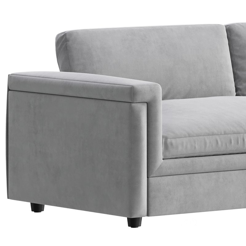 CEVA LIGHT BLUE PERFORMANCE VELVET SLEEPER SOFA Image 5