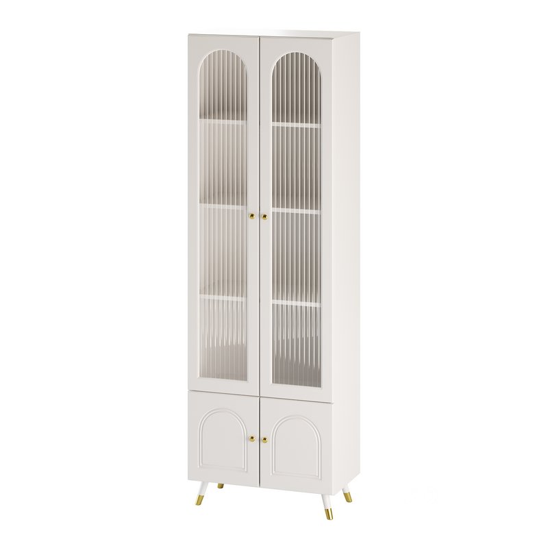Cabinet Included White Closed Back Wooden Standard Bookcase 3 Image 6