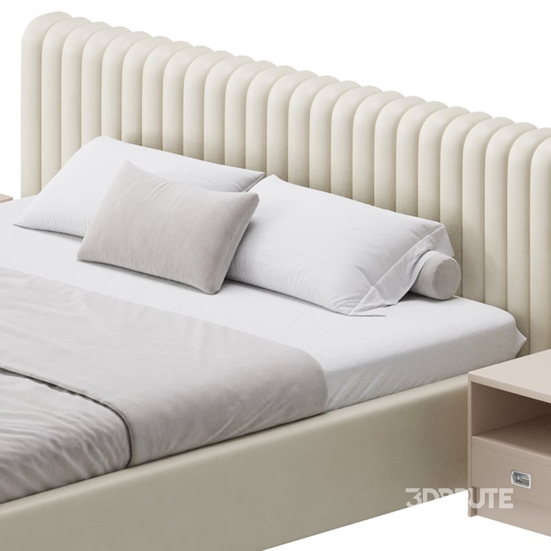 Contemporary Fabric Solid Color Standard Bed I Image 8