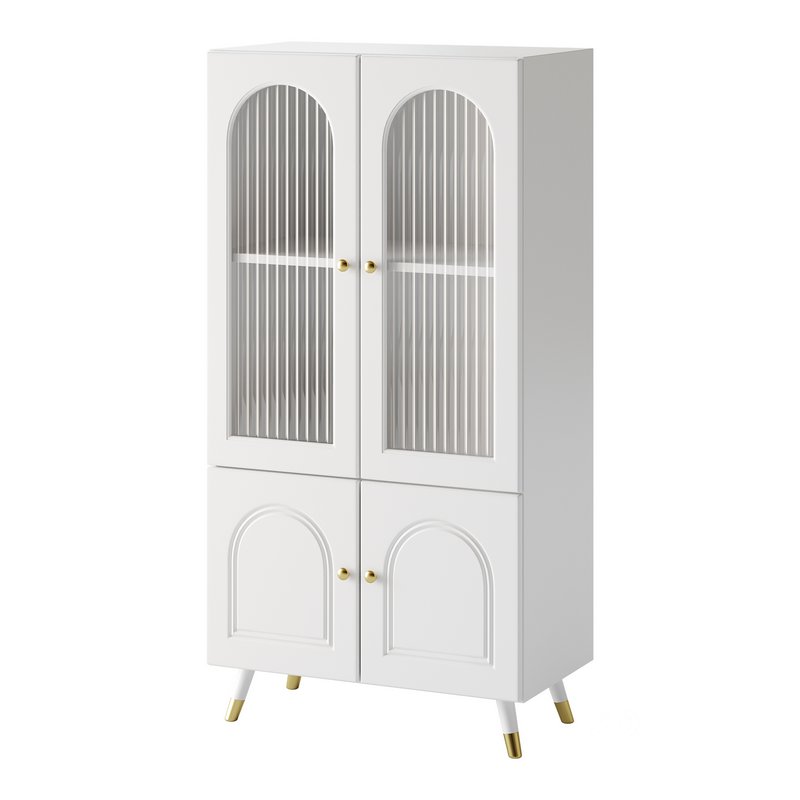 Cabinet Included White Closed Back Wooden Standard Bookcase Image 7