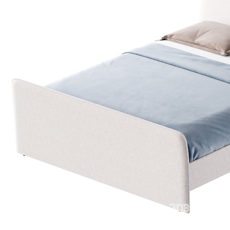 CAMERANO CREAM UPHOLSTERED QUEEN SLEIGH BED Image 7