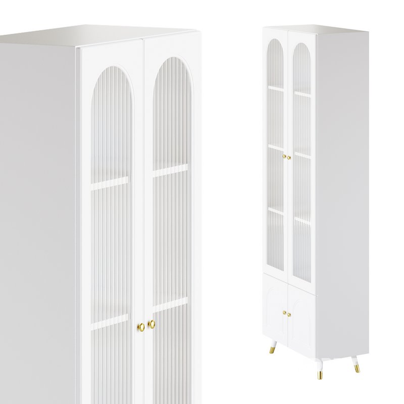 Cabinet Included White Closed Back Wooden Standard Bookcase 3 Image 8