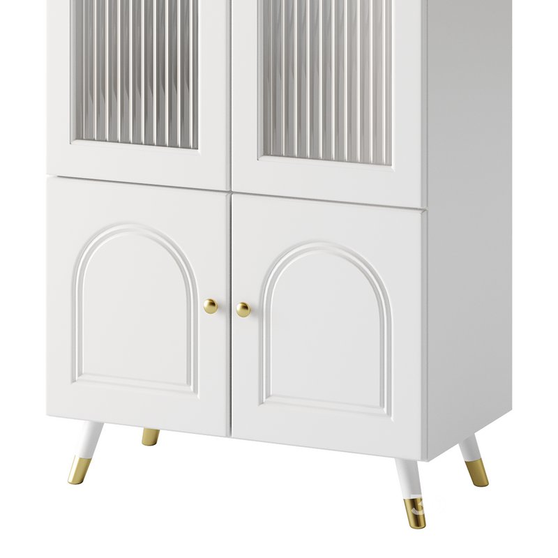 Cabinet Included White Closed Back Wooden Standard Bookcase Image 8