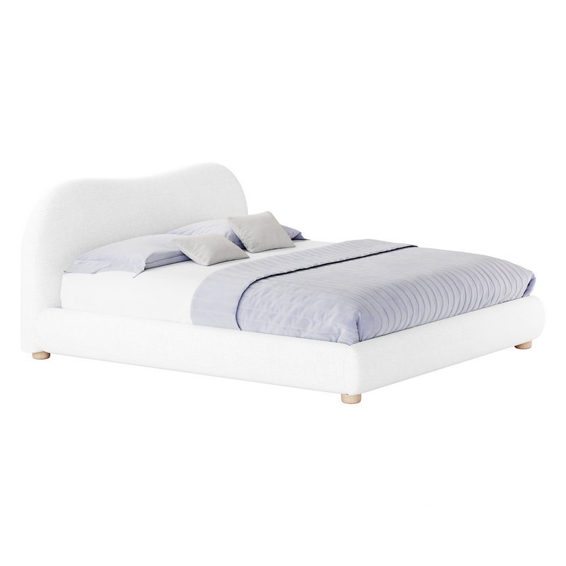 DIANA WHITE BOUCLE QUEEN BED BY ROSS CASSIDY Image 11