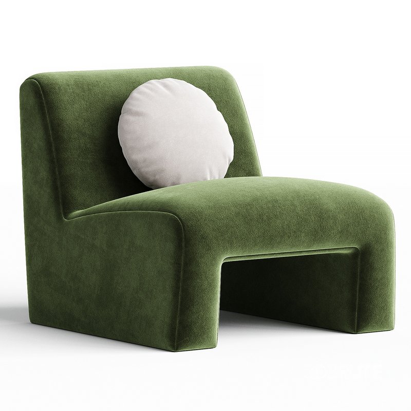 Armchair CB2 Dario Green Image 2