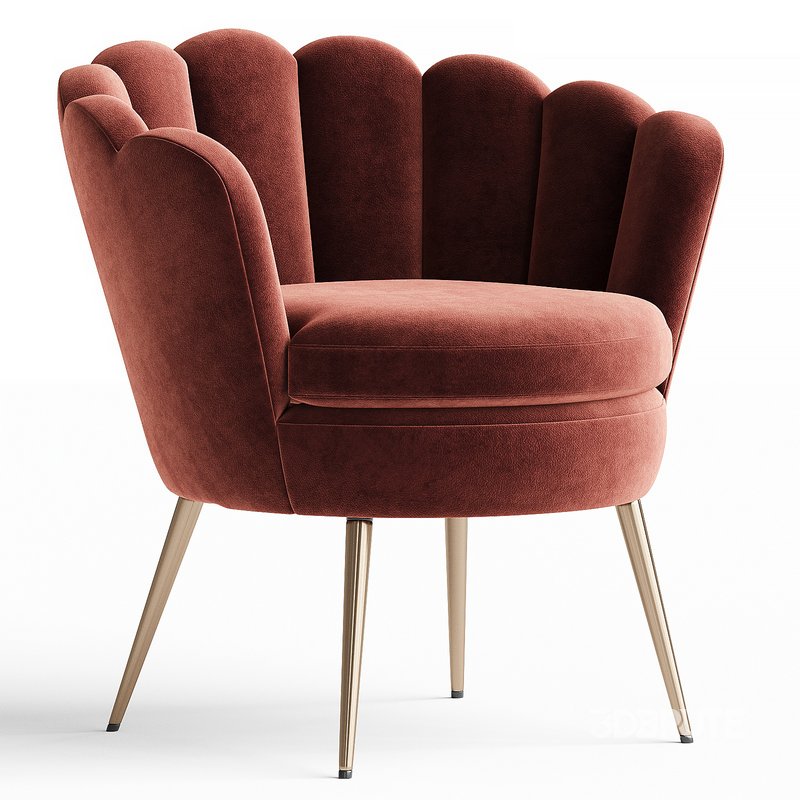 Easy chair Perla Green Velvet Image 1