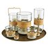 Palm Woven Rattan Glass Hurricane Candleholder - Thumbnail 1
